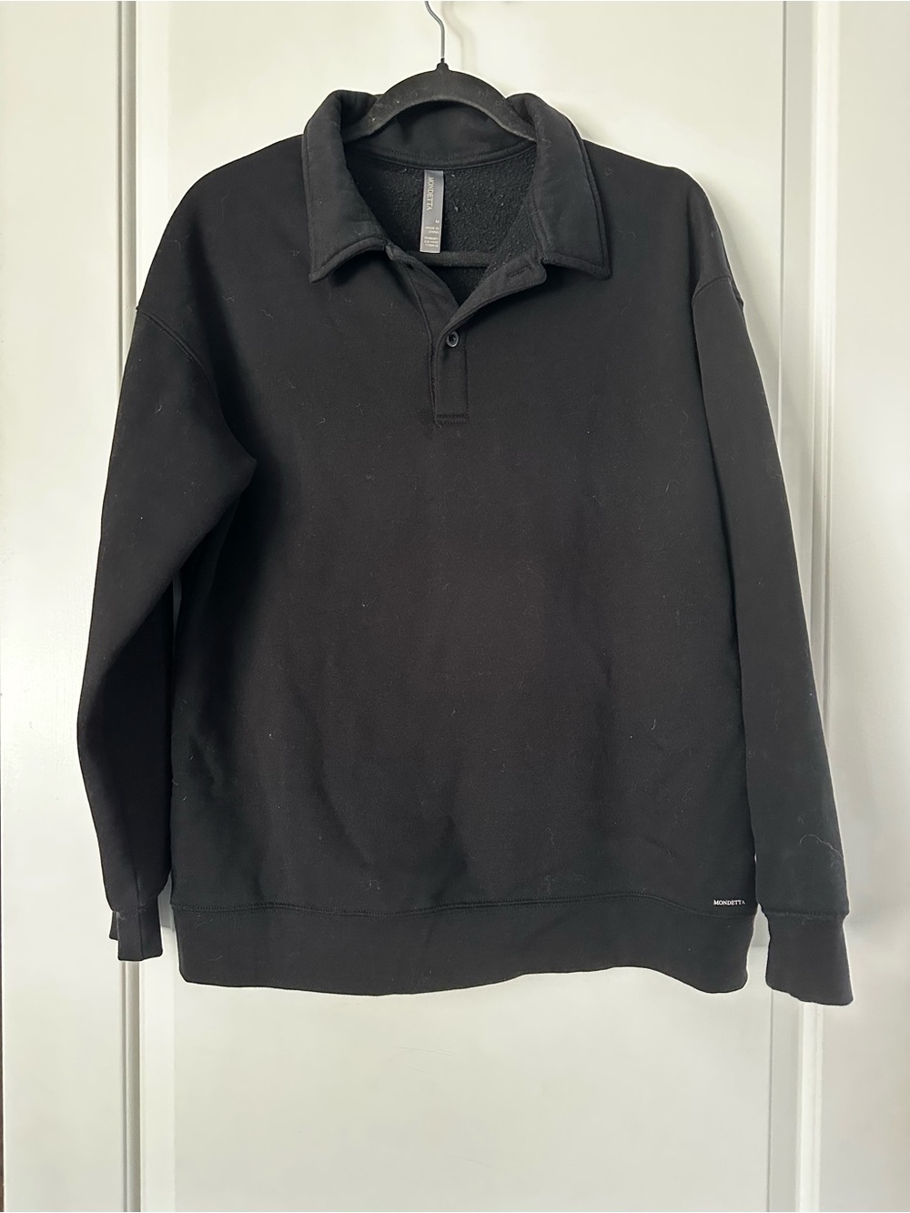 Mondetta Black Quarter-Snap Pullover Hoodie Sweatshirt